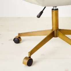 Mahonia Faux Leather Office Chair Cream/Aged Brass - Opalhouse™ Designed With Jungalow™ -Opalhouse Shop GUEST 54b73936 5a21 4274 b154 b09db58cca94