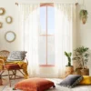 1pc Sheer Banded Geo Macrame Window Curtain Panel White - Opalhouse™ Designed With Jungalow™ -Opalhouse Shop GUEST 5558f3f4 e289 4fce 89ab ad882207829f