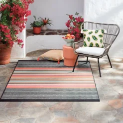 5' X 7' Outdoor Rug Multi Stripe Global Pink - Opalhouse™ -Opalhouse Shop GUEST 849a4c76 29c9 486c a953 a03150bdac10
