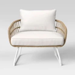 Southport Outdoor Patio Chair With Metal Legs, Club Chair Natural/White - Opalhouse™ -Opalhouse Shop GUEST 9f38cafb eb47 4631 b55e f5ceb46a7f7d