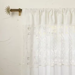 1pc Sheer Banded Geo Macrame Window Curtain Panel White - Opalhouse™ Designed With Jungalow™ -Opalhouse Shop GUEST e45ca8b5 c8fb 4bcd 9418 e1344d66992c
